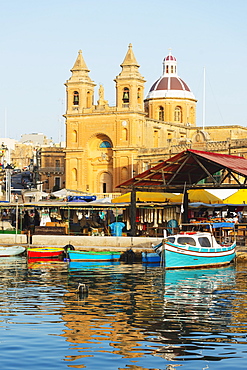 Our Lady of Pompeii Church (Marsaxlokk Church), Marsaxlokk Harbour, Malta, Mediterranean, Europe