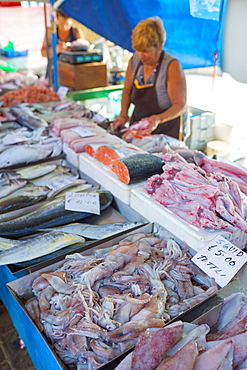 Sunday fish market, Marsaxlokk harbour, Malta, Europe