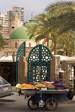 Fruit seller's cart, Tripoli, Lebanon, Middle East