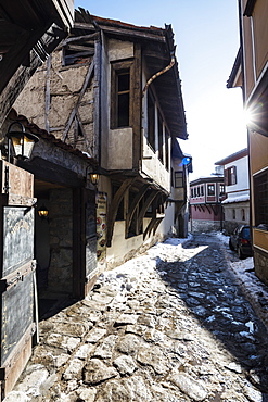 Cobbled streets in Old Town, Plovdiv, Bulgaria, Europe