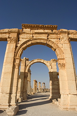 Monumental arch, archaelogical ruins, Palmyra, UNESCO World Heritage Site, Syria, Middle East