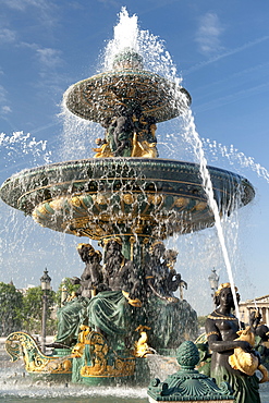 Fountain at Place de la Concorde, Paris, France, Europe