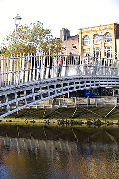 Ha' penny Bridge on the Liffey River, Dublin, Republic of Ireland, Europe