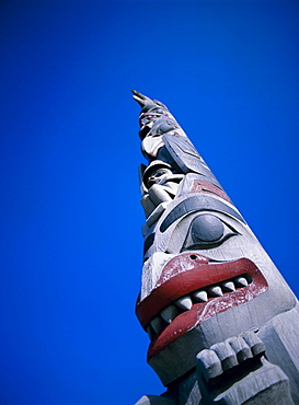 Totem, Queen Charlotte Islands, British Columbia (B.C.), Canada, North America