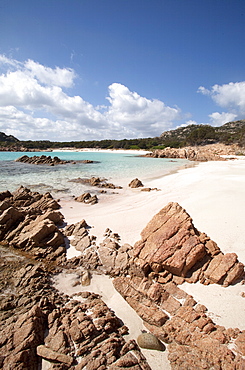 Spiaggia Rosa (Pink Beach) on the island of Budelli, Maddalena Islands, La Maddalena National Park, Sardinia, Italy, Mediterranean, Europe