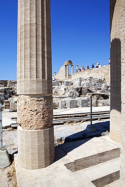 The Acropolis of Lindos, Rhodes, Dodecanese, Greek Islands, Greece, Europe