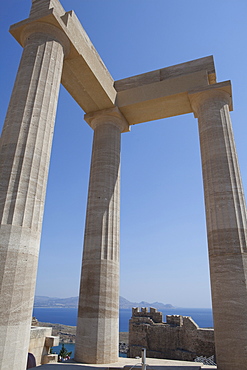 The Acropolis of Lindos, Rhodes, Dodecanese, Greek Islands, Greece, Europe