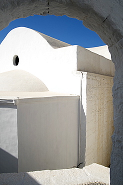 In the streets of Megalo Chorio, Tilos, Dodecanese, Greek Islands, Greece, Europe