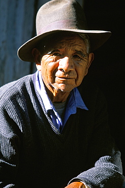 Portrait of an elderly man, Cuzco, Peru, South America