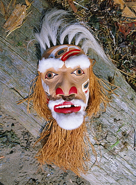 Shaman mask, Queen Charlotte Islands, British Columbia (B.C.), Canada, North America