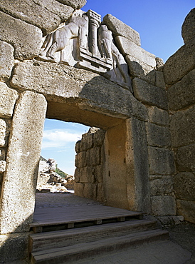 Lion Gate, Mycenae, Peloponnese, Greece, Europe