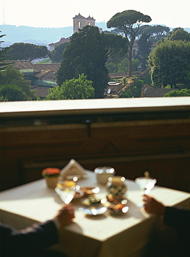 View over the Pingo Gardens from the Hotel Eden, Rome, Lazio, Italy, Europe