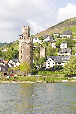 The tower of Braubach, near Koblenz, the Rhine River, Rhineland-Palatinate, Germany, Europe