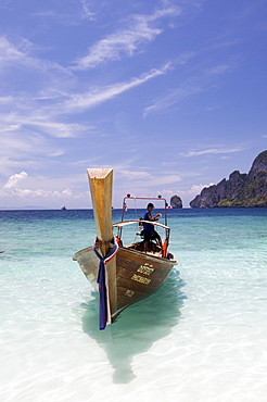 Yong Kasem beach, known as Monkey Beach, Phi Phi Don Island, Thailand, Southeast Asia, Asia