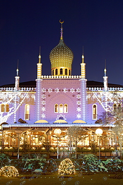 Tivoli Gardens at Christmas, Copenhagen, Denmark, Scandinavia, Europe