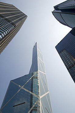 Skyscrapers, left to right, Cheung Kong Centre, Bank of China Tower and Citibank Tower, Central district, Hong Kong, China, Asia