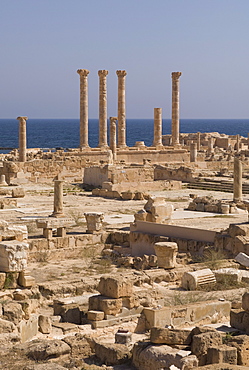 Sabratha Roman site, UNESCO World Heritage Site, Tripolitania, Libya, North Africa, Africa