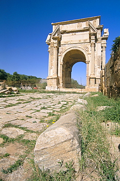 Severan arch (Settimio Severo arch), Leptis Magna, UNESCO World Heritage Site, Tripolitania, Libya, North Africa, Africa