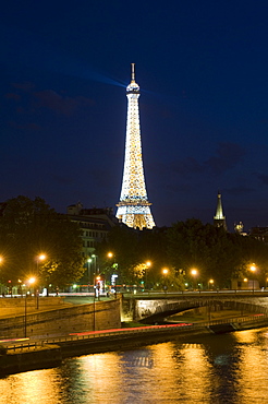 Eiffel Tower at dusk, Paris, France, Europe