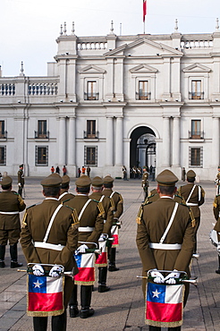 Changing of the Guard at Palacio de la Moneda, Santiago, Chile, South America