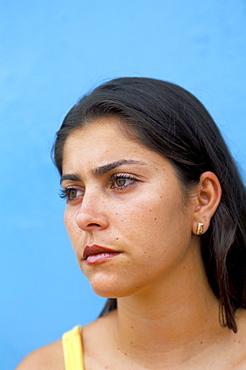 Portrait of a young woman, Genipabu (Natal), Rio Grande do Norte state, Brazil, South America