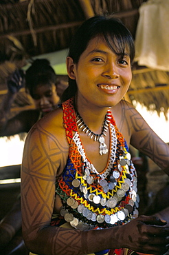 Embera Indian woman, Soberania Forest National Park, Panama, Central America