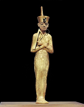 Ushabti of Tutankhamun, showning king wearing the red crown of the North, from the tomb of the pharaoh Tutankhamun, discovered in the Valley of the Kings, Thebes, Egypt, North Africa, Africa