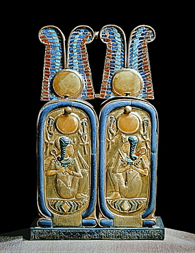 Unguent box in the shape of a double cartouche, from the tomb of the pharaoh Tutankhamun, discovered in the Valley of the Kings, Thebes, Egypt, North Africa, Africa