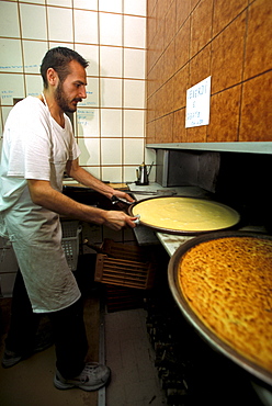 Chickpea pie, Livorno, Tuscany, Italy