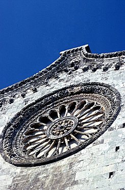 Rose window of the Cathedral, Ostuni, Val d'Itria, Puglia, Italy