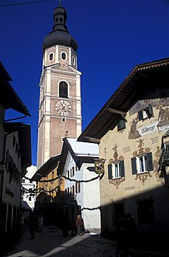 Foreshortening of the city, Castelrotto, Trentino Alto Adige, Italy.