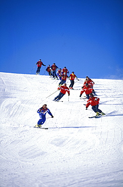 Skiing school, Pila, Valle d'Aosta, Italy