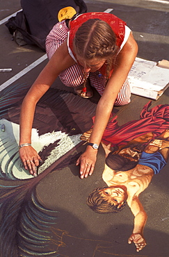 Feast of  Street Painters "Madonnari", Le Grazie, Mantua, Lombardy, Italy