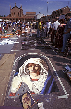 Feast of  Street Painters "Madonnari", Le Grazie, Mantua, Lombardy, Italy