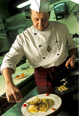 Riccardo Frigo chef, Al Capitan della Cittadella restaurant, Verona, Veneto, Italy.