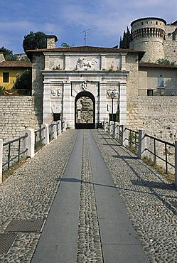 Entrance, Castle, Brescia, Lombardy, Italy