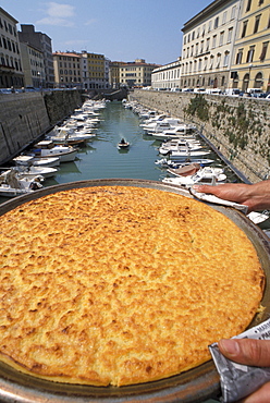 Chickpea cake, Livorno, Tuscany, Italy