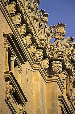 Particular of Impellizzeri palace, Siracusa, Sicily, Italy.  
