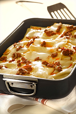 Preparation of lasagne, Italy