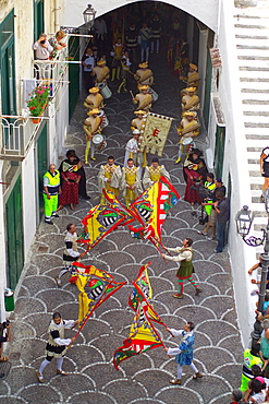 Cava flag wavers, Repubbliche Marinare historical regatta, Atrani, Campania, Italy