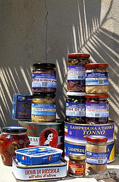 Tuna fish and sea bass, Lampedusa island, Sicily, Italy