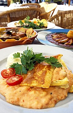 Typical dishes, Doca 6 restaurant, Lisbona, Portugal, Europe