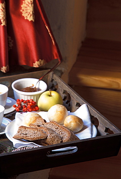 Breakfast, Locanda Vecchia Miniera hotel, Ollomont, Valle d'Aosta, Italy