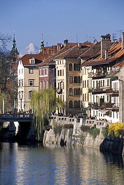 Cankarjevo nabrezje street, Ljubljana, Slovenia, Europe