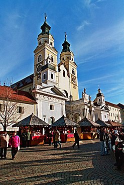 Cathedral and Christmas market, Bressanone, Trentino Alto Adige, Italy