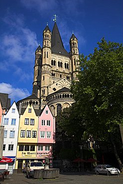 Old Town with St. Martin's church, Cologne, Nordrhein-Westfalen, Germany, Europe