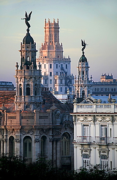 Building along Parque Central, Havana, Cuba, West Indies, Central America