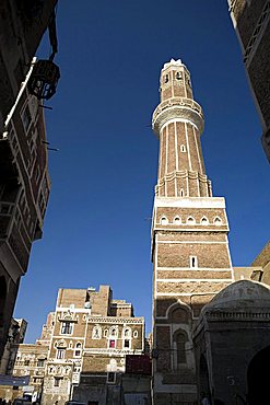 Minaret, Sana'a, Yemen, Middle East  