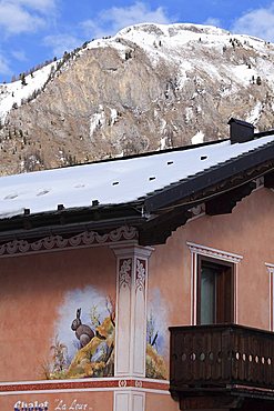 Coloured houses, Livigno, Lombardy, Italy