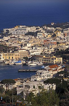 Cityscape of Ischia Porto, Ischia, Campania, Italy.